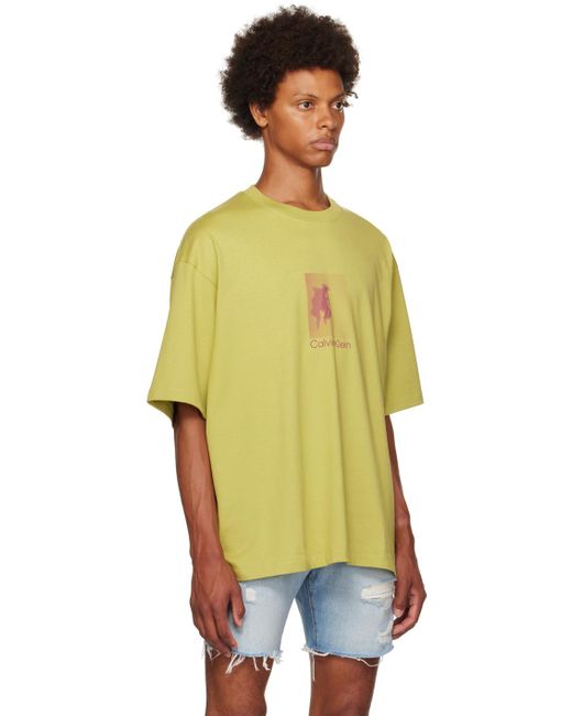 Calvin Klein Yellow Green Graphic T-shirt for men