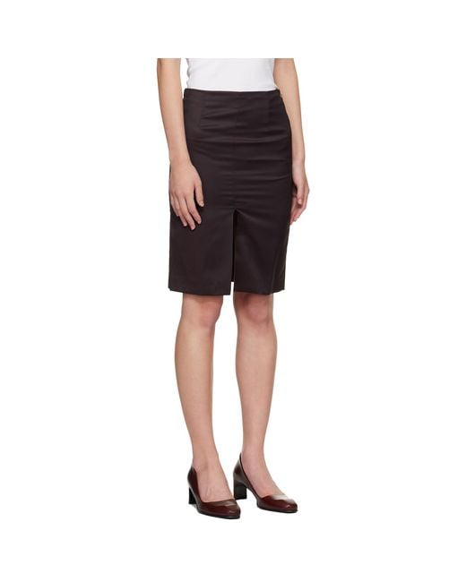 Our Legacy Black Burgundy Siren Midi Skirt