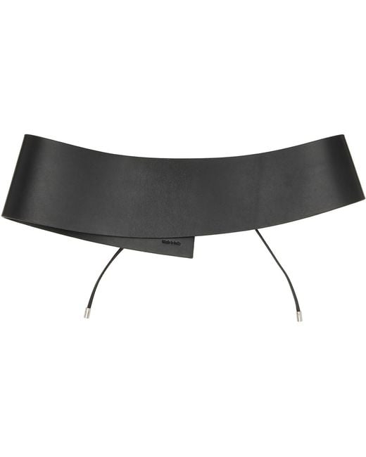 St. Agni Black Suede Asymmetric Belt