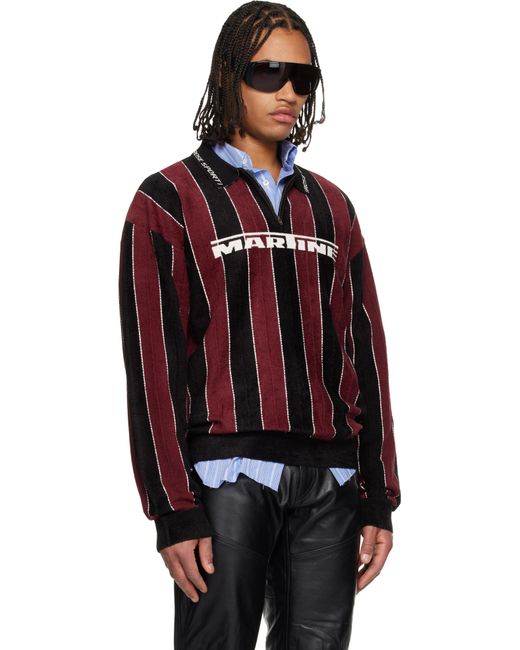 Polo De Sport Bourgogne Et Noir À Logos Martine Rose pour homme en coloris Red