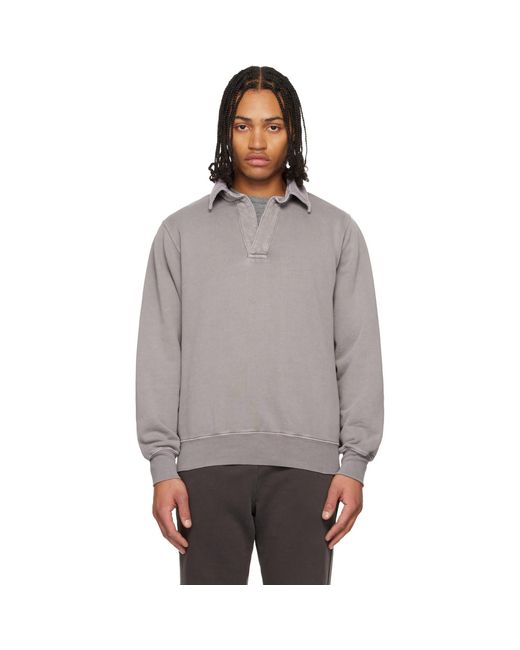 Les Tien Gray Moto Back Polo for men