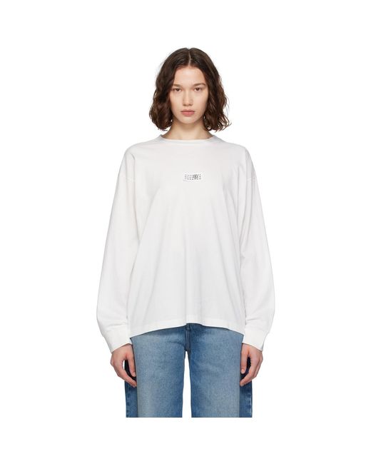 MM6 by Maison Margiela White Cotton T-Shirt
