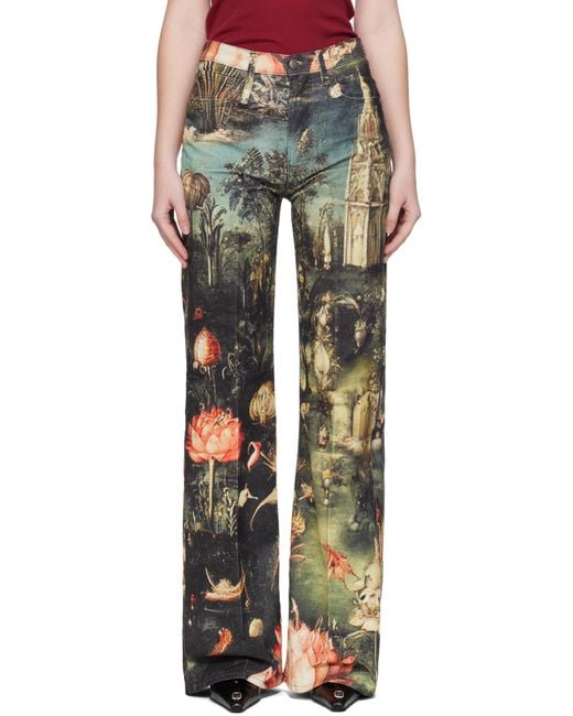 R13 Multicolor Flare Jeans