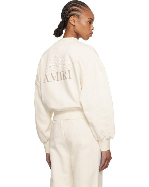 Amiri Natural Off- Starburst Cropped Sweatshirt
