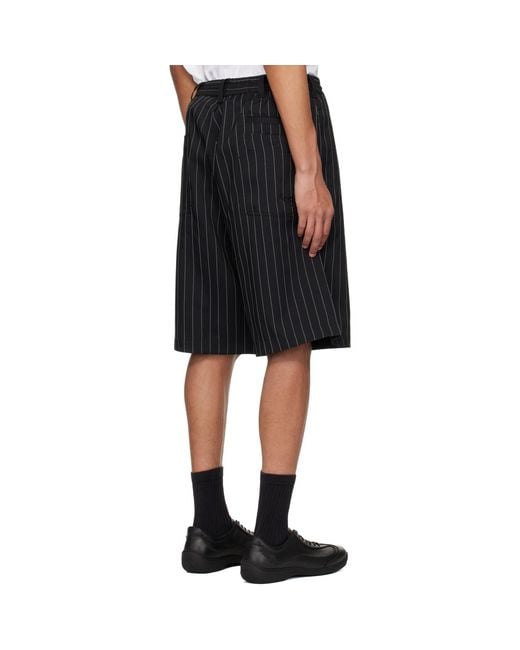 Y-3 Black Pinstripe Sport Uniform Shorts for men