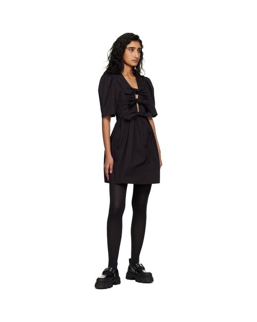 Ganni Black Cotton Minidress