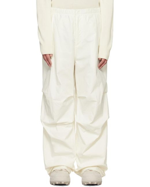 Jil Sander Natural White Oversized Cargo Pants for men