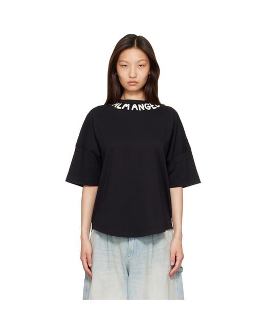 Palm Angels Black Neck Logo Over T-Shirt