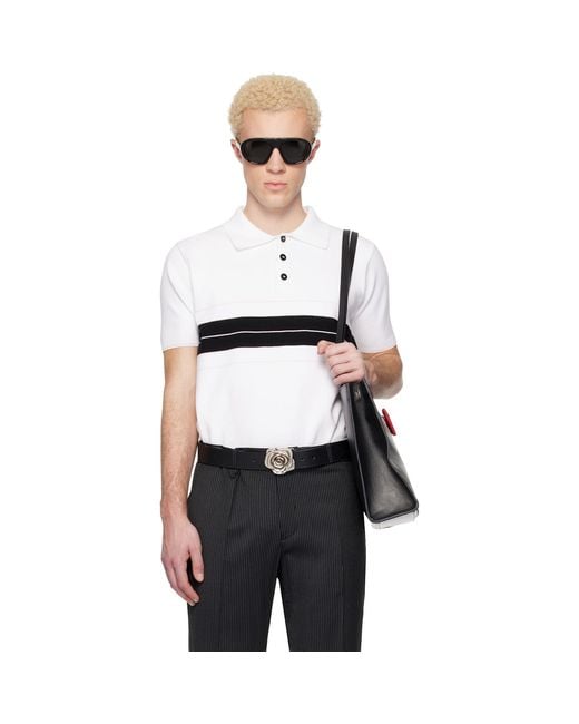 Ernest W. Baker Black Striped Polo for men