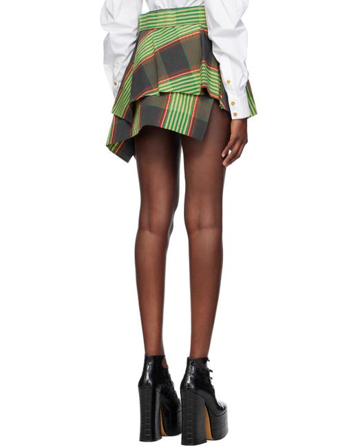 Mini-jupe de style kilt meghan verte Vivienne Westwood en coloris Black