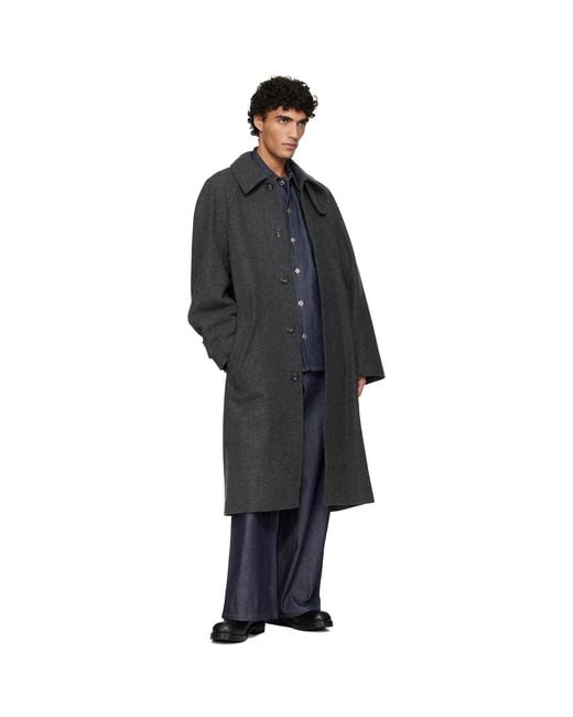 A.P.C. Black Raglan Sleeve Coat for men