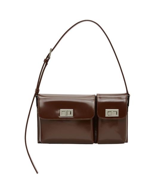 By Far Brown Semi-patent Billy Two Pouch Bag