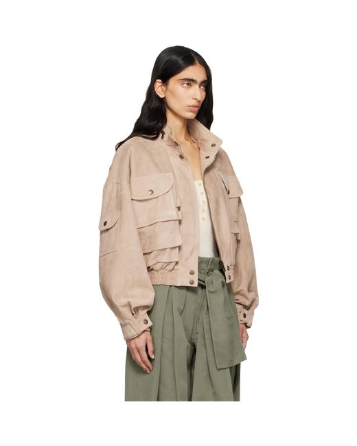 Balmain Brown Suede Bomber Jacket