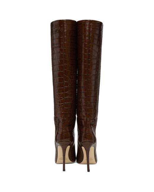 Paris Texas Brown Croc Stiletto Boots