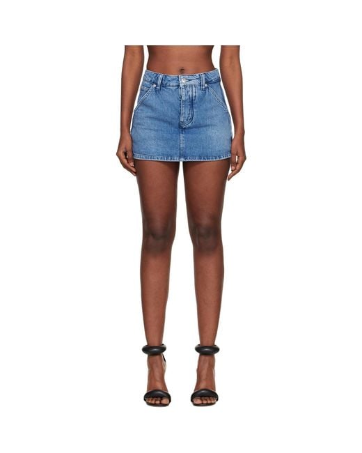 Alexander Wang Blue Denim Carpenter Mini Skort
