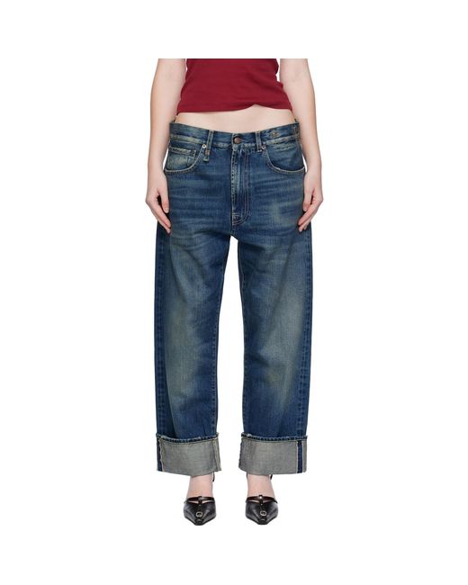 R13 Blue Cuffed X-Bf Jeans