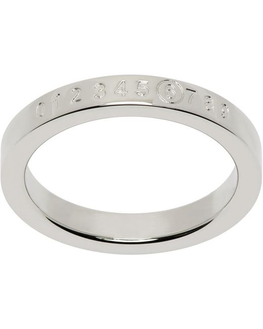 MM6 by Maison Martin Margiela White Silver Numeric Minimal Signature Ring