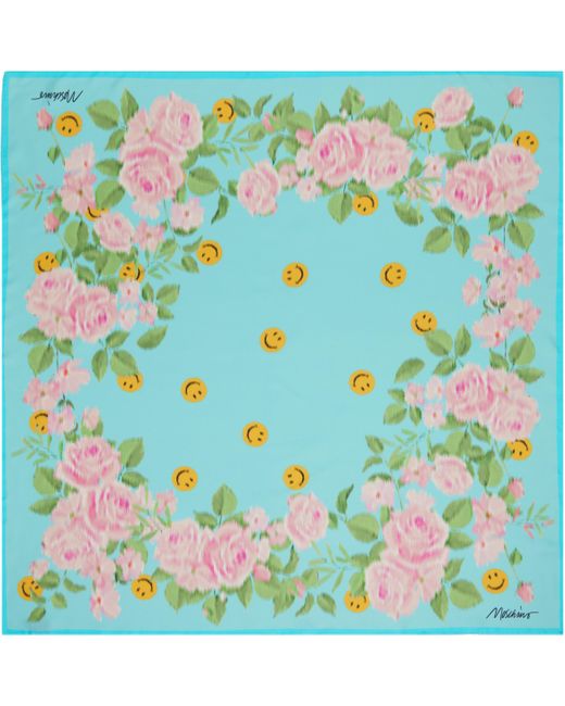 Moschino Blue Twill Seta Scarf