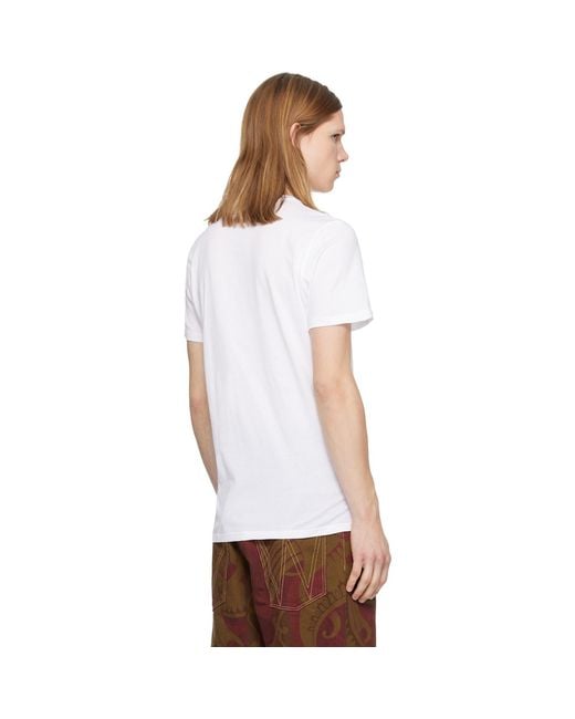 Vivienne Westwood White Embroidered Logo T-Shirt for men