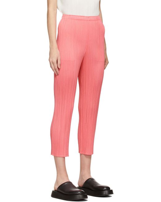 Pleats Please Issey Miyake Pink Bouquet Colors Trousers