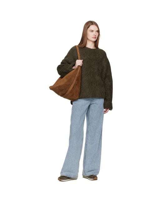 Totême  Brown Belted Suede Tote