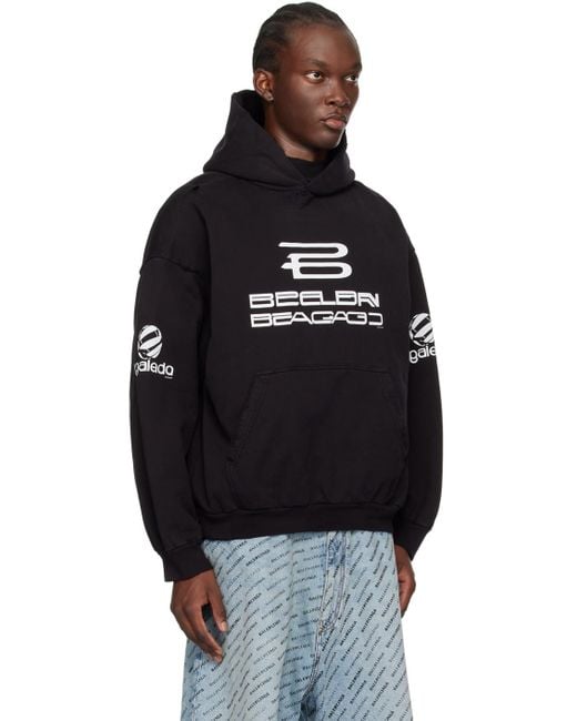 セール♪BALENCIAGA*Ai Generated Hoodie ミディアムフィット黒 Balenciaga Black AI Generated Hoodie Balenciaga