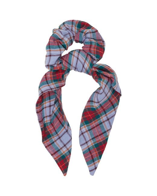 Vivienne Westwood Blue Tartan Large Scrunchie