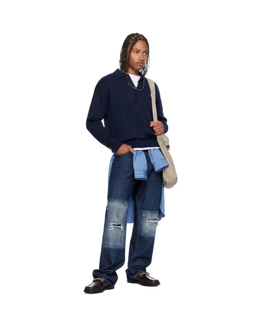 Polo Ralph Lauren Blue Cotton Long Sleeve Polo for men