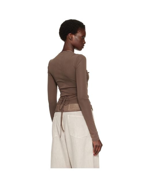 Lemaire Brown Ballerina Wrap Blouse
