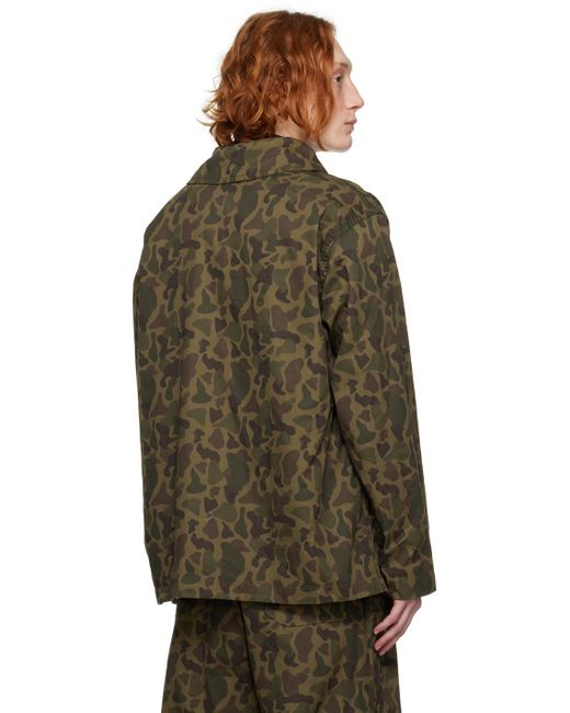 Engineered Garments Green Khaki Utility Jacket for men