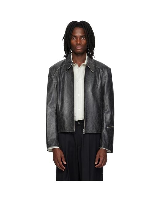 MMIC Black Vapor Leather Jacket for men