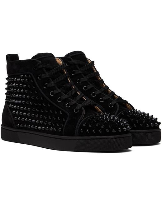 Christian Louboutin Black Louis Orlato Suede High-top Sneakers for men