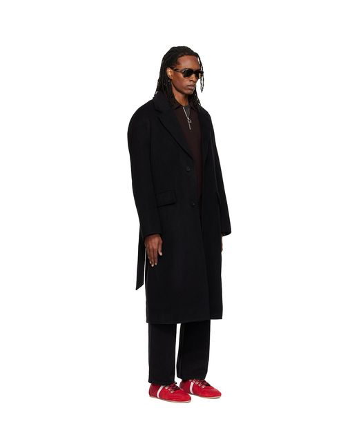 Wooyoungmi Black Wool Cashmere Coat for men