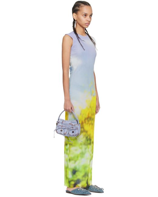 Acne Black Multicolor Blurred Maxi Dress