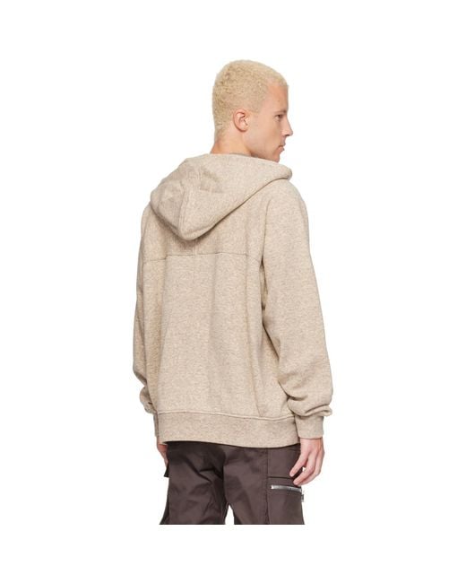 Rick Owens Natural Tower Wool Windbreaker Hoodie for men