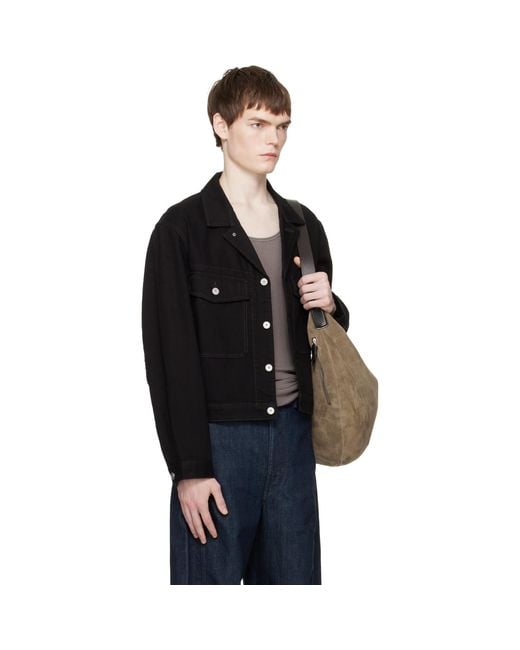 Lemaire Black Trucker Denim Jacket for men