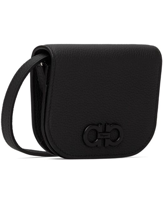 Ferragamo Black Mini Card Holder Bag for men
