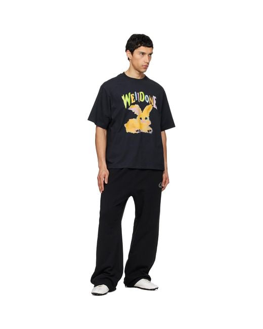 we11done Black Curved Sweatpants for men