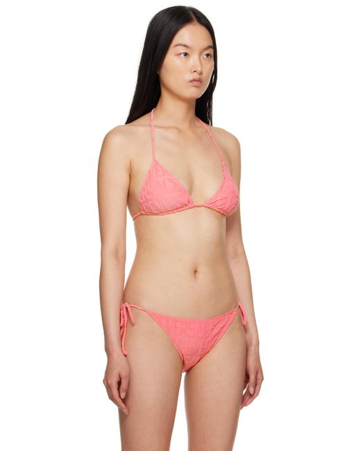 Versace Pink Dua Lipa Edition Allover Bikini Top