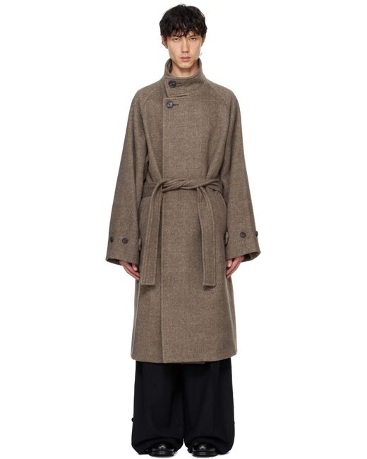 ジャケット・アウター RAINMAKER stand collar belted coat size4 RAINMAKER KYOTO Brown Stand Collar Belted Coat RAINMAKER KYOTO
