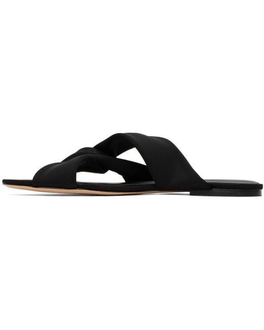 STUDIO AMELIA Black Loop Flat Sandals