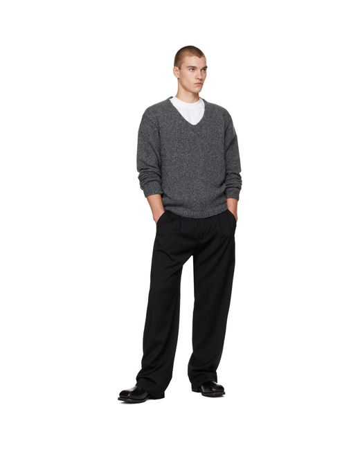 Our Legacy Gray Link V-Neck Sweater for men