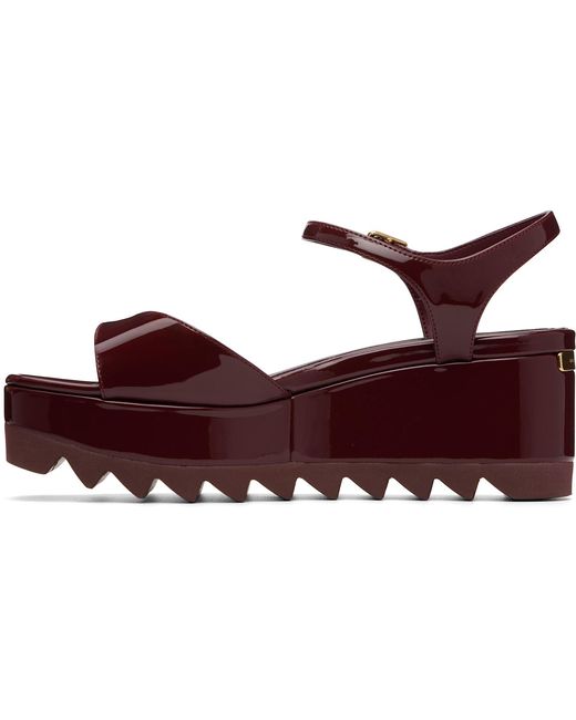 Stella McCartney Multicolor Burgundy Elyse Patent Platform Sandals