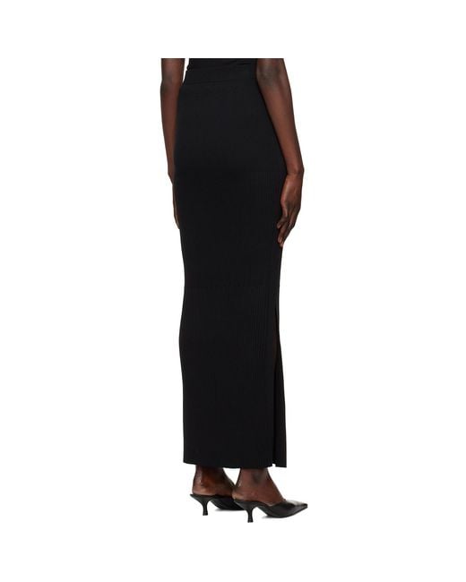 Dion Lee Black Gradient Rib Maxi Skirt