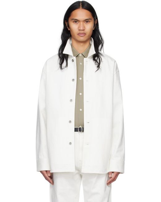Jil Sander White Buttoned Denim Shirt for men