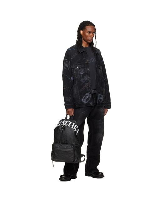 Balenciaga Black Vintage Arena Storico Editor Backpack for men