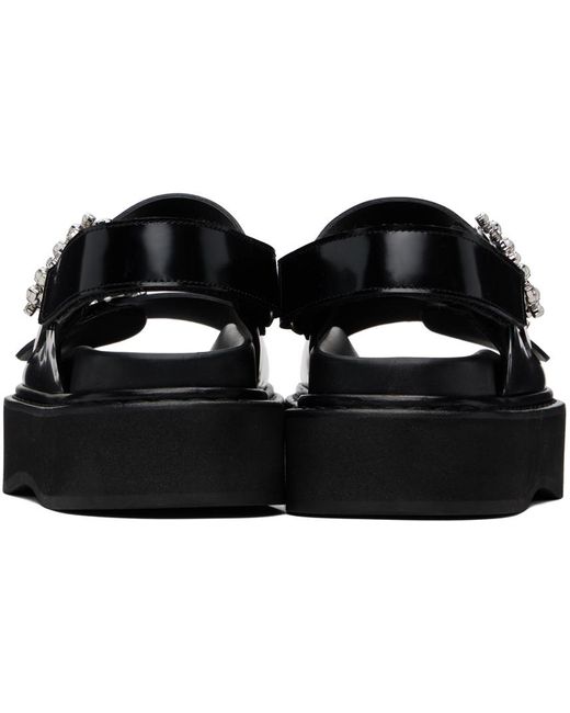 Sandales noires à plateforme et à perles Simone Rocha en coloris Black