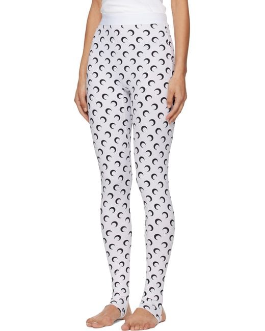 MARINE SERRE Black Recycled Moon Jersey Stirrup Leggings