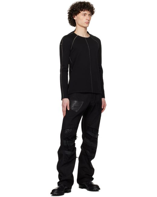 メンズ CARNET ARCHIVE ブラック Human-Shell 長袖Tシャツ Black