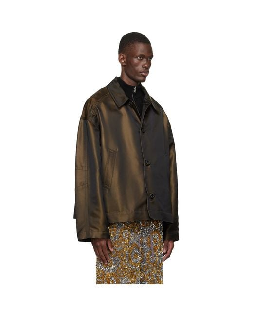Dries Van Noten Black Dropped Shoulder Jacket for men